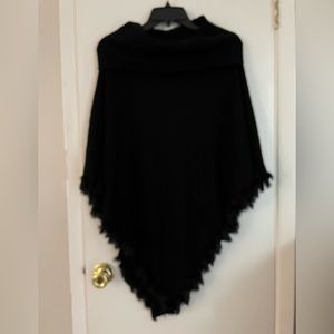 Black dress sweater poncho